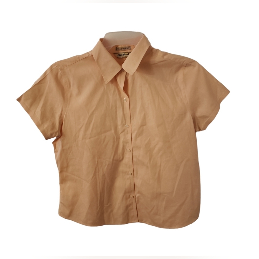 Eddie Bauer  100% Cotton Wrinkle Resistant Dress Shirt- Size Large short sleeve